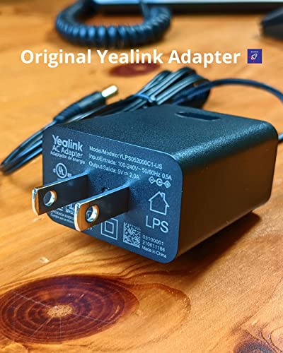 Yealink PS5V2000US Phone Power Supply, for Yealink IP Phones SIP-T29G, T46S T48S,T58A, T58-CAM,T54W, T57W, MP54, MP56 for Teams, GTW Microfiber Cloth