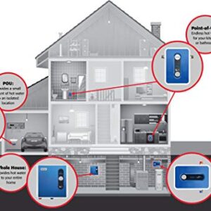 Eemax EEM24013 Electric Tankless Water Heater, Blue