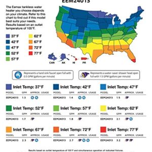 Eemax EEM24013 Electric Tankless Water Heater, Blue