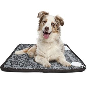 Alayna Pet Heating Pad Warm Pet Heat Pad Dogs Cats Electric Heated Pet Mat Big Small Animal Indoor Waterproof Adjustable Warming Heat Mat Dog Bed with Chew Resistant Steel Cord