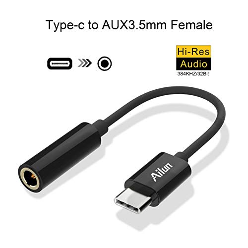 Ailun USB C to 3.5mm Hi-Res Audio Adapter Type C Male to Female Aux Jack Stereo Earphone Headphone Dongle Cable Cord Converter for USB C Devices