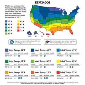 Eemax EEM24006 Electric Tankless Water Heater, 6KW, Blue