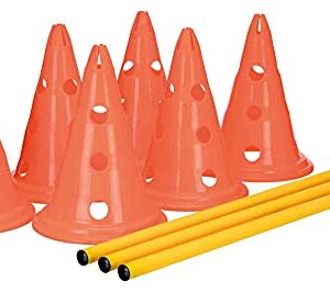 TRIXIE Dog Agility Hurdle Cone Set, Portable Canine Agility Training Set, 6 Exercise Cones with 3 Agility Rods