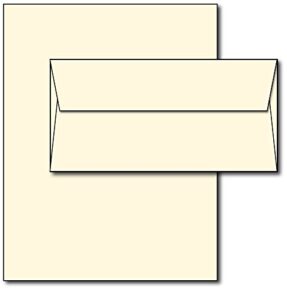 blank letterhead paper & envelopes - off-white natural cream color - 40 sets - unique executive size (7" x 10") paper with matching envelopes