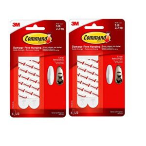 Command Refill Strips, Large, White, 6-Strips (17023P-ES) (2-Pack)