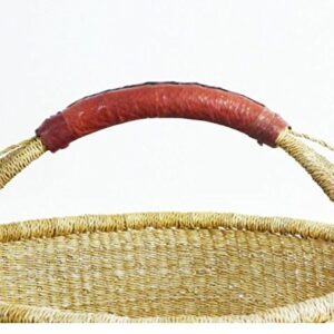 Hands Craft Fair Trade Ghana Bolga African Dye-Free Market Basket (Extra Large: 17"-19" Across)