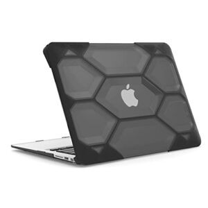 ibenzer compatible macbook air 13 inch case a1466 a1369, heavy duty protective hard shell case cover for apple mac air 13 old version 2017 2016 2015 2014 2013 2012 2011 2010, black, ha13cybk
