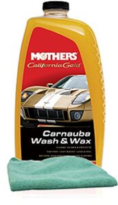 mothers california gold® carnauba wash & wax (64 oz), bundled with a microfiber cloth (2 items)