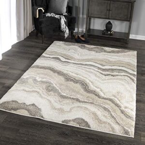 orian rugs super shag collection 392524 cascade area rug, 5'3" x 7'6", ivory