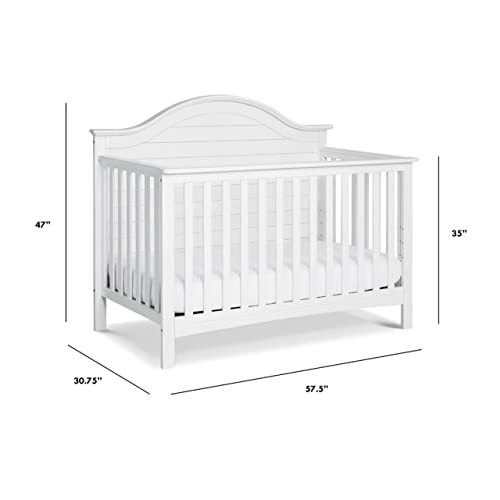 Carter's by DaVinci Nolan 4-in-1 Convertible Crib in White, Greenguard Gold Certified, 1 Count (Pack of 1)