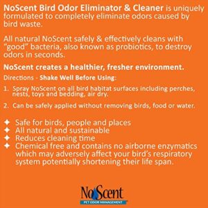 No Scent Bird Cage Cleaner Spray & Pet Odor Management, Natural Aviary Freshener (2 Fl Oz / 59 mL) Pack of 2