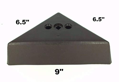 ProFurnitureParts 3" Tall Triangle Corner Sofa Legs, Brown Color, Set of 4, HDPE Plastic