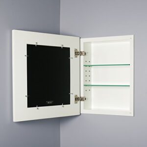 Fox Hollow Furnishings 13” x 16” Mirrored Medicine Cabinet (White)