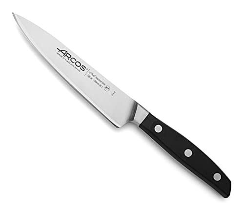 ARCOS Chef Knife 6 Inch Stainless Steel. Professional Kitchen Knife for Cooking. Ergonomic Polyoxymethylene Handle and 150 mm Blade. Series Manhattan. Color Black