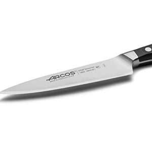 ARCOS Chef Knife 6 Inch Stainless Steel. Professional Kitchen Knife for Cooking. Ergonomic Polyoxymethylene Handle and 150 mm Blade. Series Manhattan. Color Black