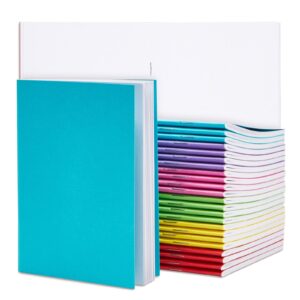 24 pack blank books for kids to write stories, unlined pocket size notebook bulk set for student journals, drawing, sketchbook, 6 colors (4.3 x 5.6 in)