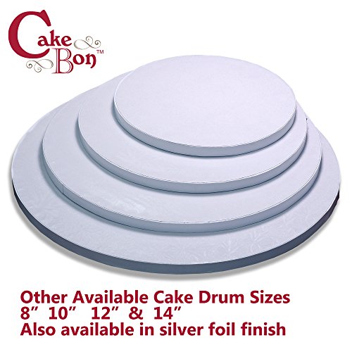 Cakebon Cake Drums Round 10 Inches - (Silver, 1-Pack) - Sturdy 1/2 Inch Thick - Professional Smooth Straight Edges