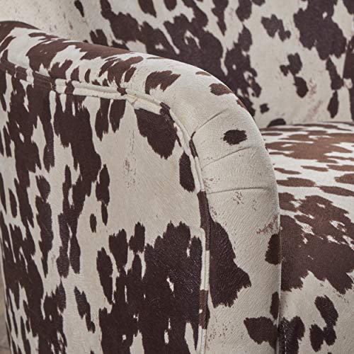 Christopher Knight Home Arabella Classic Velvet Club Chair, Milk Cow / Dark Brown