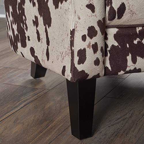 Christopher Knight Home Arabella Classic Velvet Club Chair, Milk Cow / Dark Brown