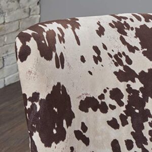 Christopher Knight Home Arabella Classic Velvet Club Chair, Milk Cow / Dark Brown