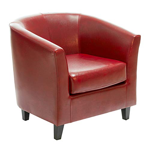 Great Deal Furniture Petaluma Oxblood Red Leather Club Chair