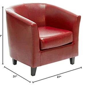 Great Deal Furniture Petaluma Oxblood Red Leather Club Chair