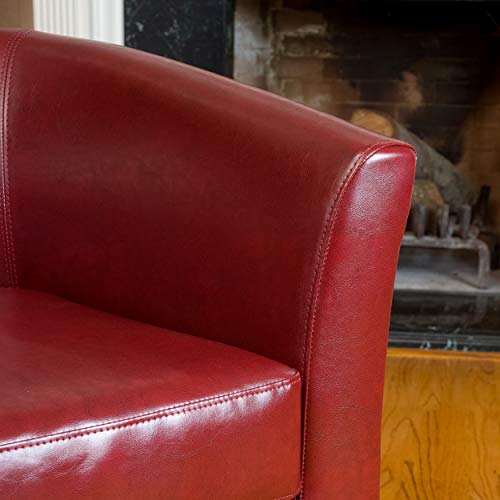 Great Deal Furniture Petaluma Oxblood Red Leather Club Chair