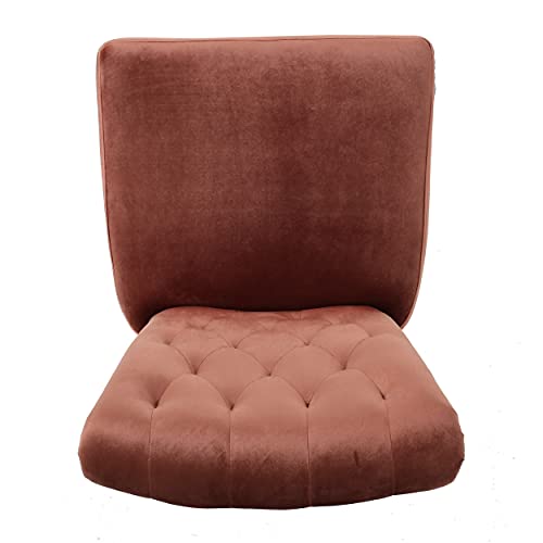 Christopher Knight Home Venetian Tufted Velvet Dining Chair, Blush / Dark Brown