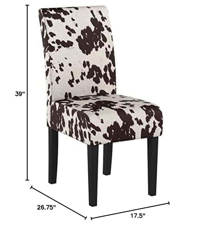 Christopher Knight Home Pertica Contemporary Velvet Dining Chairs, 2-Pcs Set, Milk Cow / Dark Brown