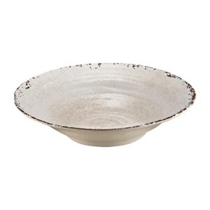 supreme housewares 16 inch melamine serving bowl large bowl mixing bowl bpa-free food bowl for charcuterie, food, fruit, and salad (crackle, cream)