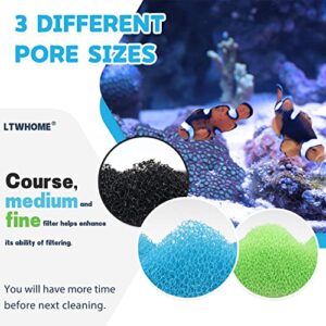 LTWHOME Value Pack of Large DIY Poly Coarse Fine Foam Filter Pads Set for Aquarium Pond(Pack of 7)