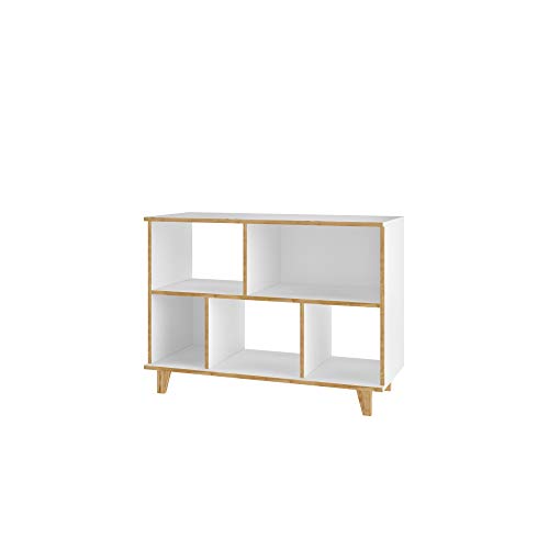 Manhattan Comfort Minetta Midcentury Modern Bookcase, White