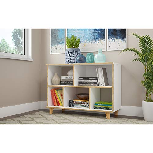 Manhattan Comfort Minetta Midcentury Modern Bookcase, White