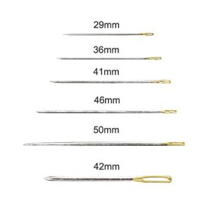 Premium Hand Sewing Needles for Sewing Repair, 30-Count Assorted Embroidery Needles with 2 Threaders, Large Eye Sharp Needle, Handsewing Needles Kit for Ccross Stitch