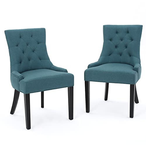 Christopher Knight Home Hayden Fabric Dining Chairs, 2-Pcs Set, Dark Teal