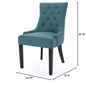 Christopher Knight Home Hayden Fabric Dining Chairs, 2-Pcs Set, Dark Teal