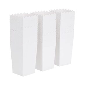 100 Pack White Popcorn Boxes for Party, Bulk Paper Treat Containers for Movie Night Decorations (3.3 x 5.5 x 3.5 in)