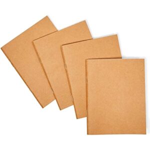 24 Pack Blank Journals Bulk Set, Small Kraft Paper Notebooks, Sketchbooks for Kids, Students to Write Stories (4x6 in)