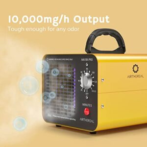 Airthereal MA10K-PRO Ozone Generator 10000 mg/h High Capacity O3 Machine, Home Ionizer Odor Remover, Yellow