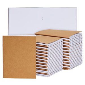 48 pack mini blank notebooks bulk, unlined kraft paper sketchbook journals for kids, students, drawing, writing (4.3 x 5.6 in, 24 sheets each)