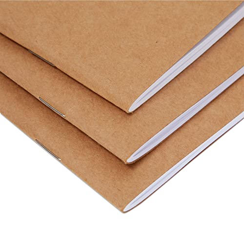 48 Pack Mini Blank Notebooks Bulk, Unlined Kraft Paper Sketchbook Journals for Kids, Students, Drawing, Writing (4.3 x 5.6 In, 24 Sheets Each)