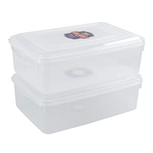 anbers 11-quart clear storage containers box bin with lid, 2-pack