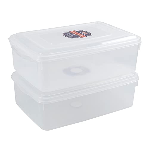 Anbers 11-Quart Clear Storage Containers Box Bin with Lid, 2-Pack