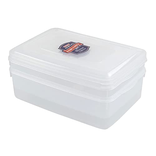 Anbers 11-Quart Clear Storage Containers Box Bin with Lid, 2-Pack