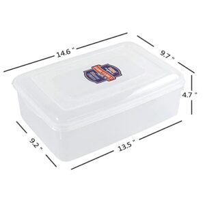 Anbers 11-Quart Clear Storage Containers Box Bin with Lid, 2-Pack