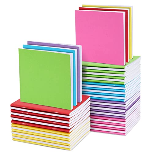 48 Pack Colorful Blank Books, Bulk, Mini Notebooks for Kids, Small Notepads Journals for Drawing, Writing (6 Colors, 4x4 In)