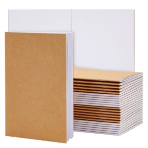 24 pack a5 kraft paper blank journals bulk set, 5.5x8.5 inch notebooks for kids, drawing, sketchbook, school notes, writing stories, travelers (brown)