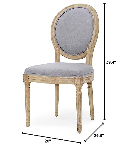 Christopher Knight Home Phinnaeus Fabric Dining Chairs, 2-Pcs Set, Light Grey