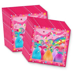 Trolls Party Birthday Party Supplies Set Plates Napkins Cups Tableware Kit for 16