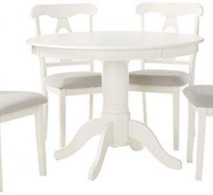 Angel Line 5 Piece Lindsey Dining Set, White/Gray